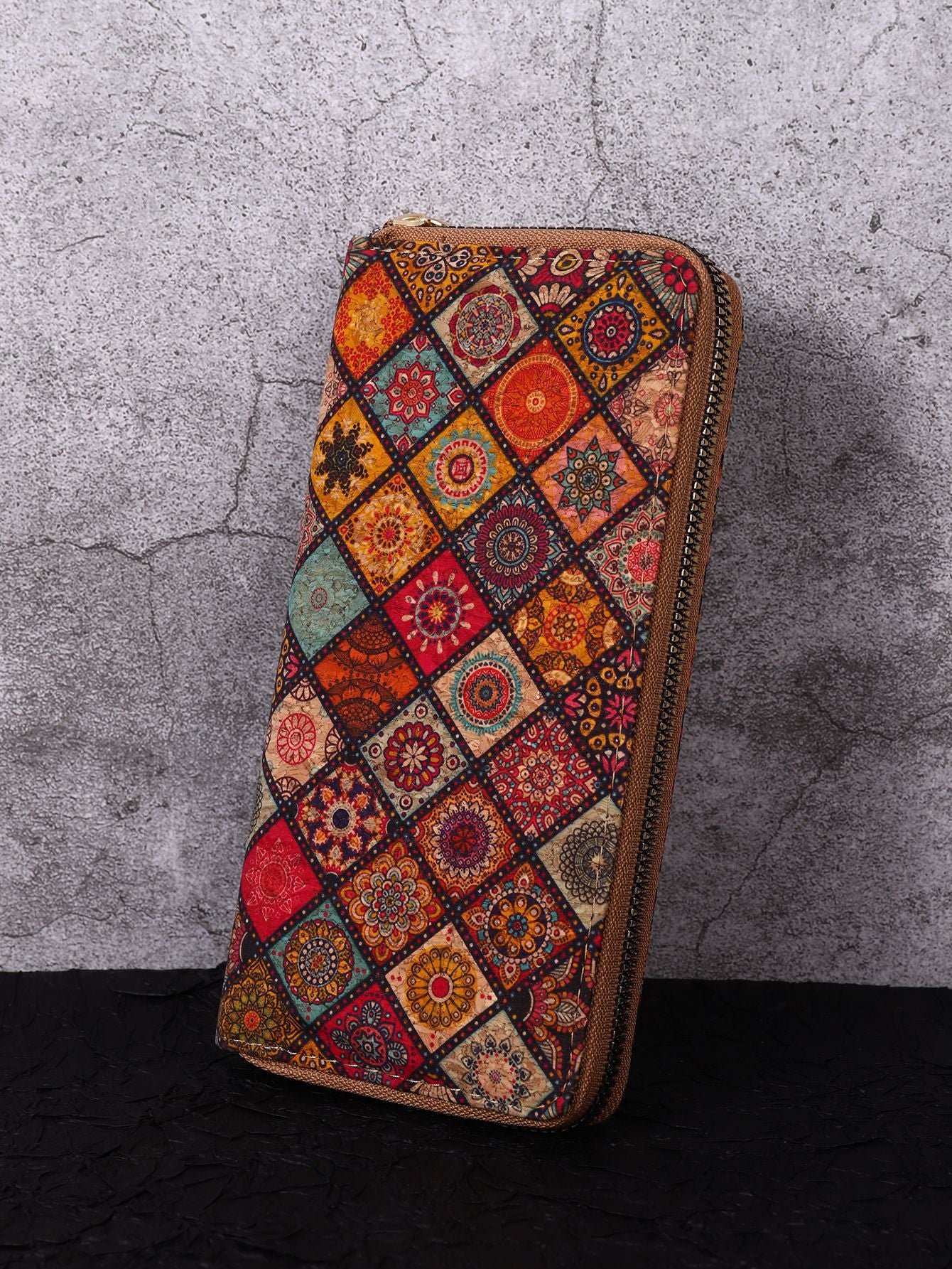 Wholesale PU Multifunctional Wood Grain Retro Wood Grain Long Wallet