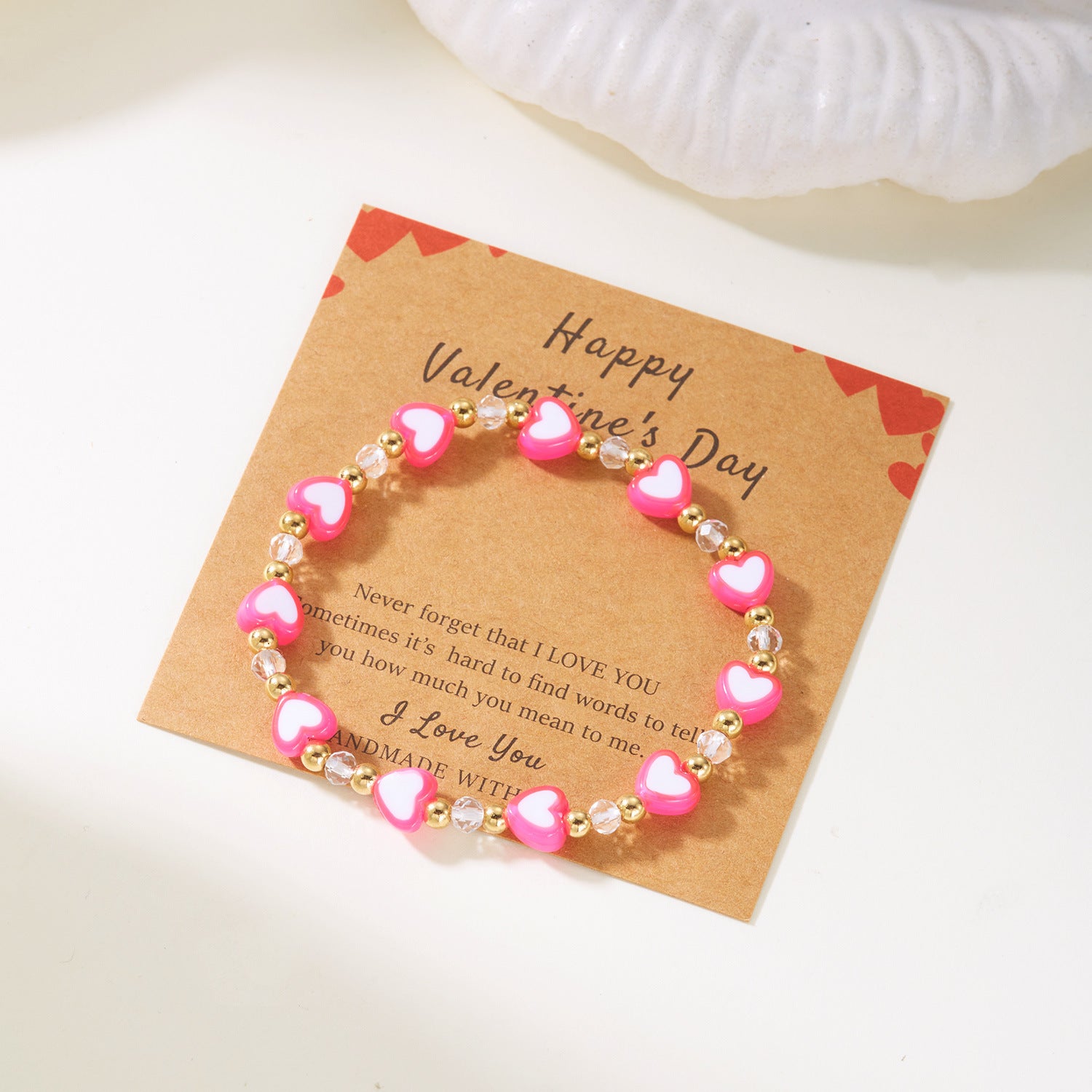 Wholesale Valentine' s Day Bohemian Love clay bead bracelet