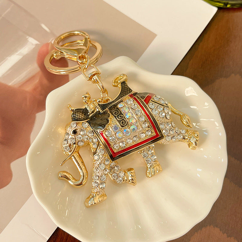 Wholesale Zinc Alloy Elephant Diamond Keychain