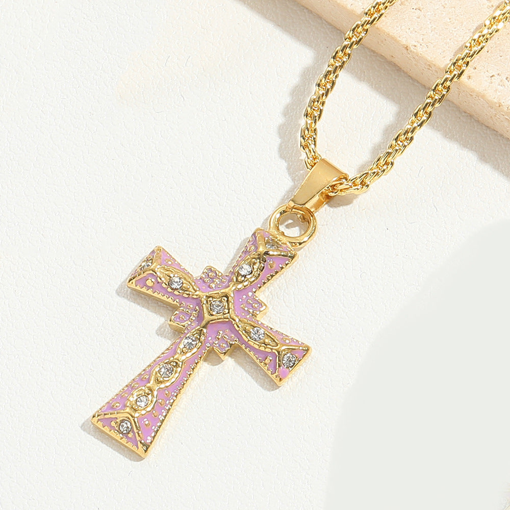 Wholesale Cross Pendant Clavicle Chain Vintage Necklace