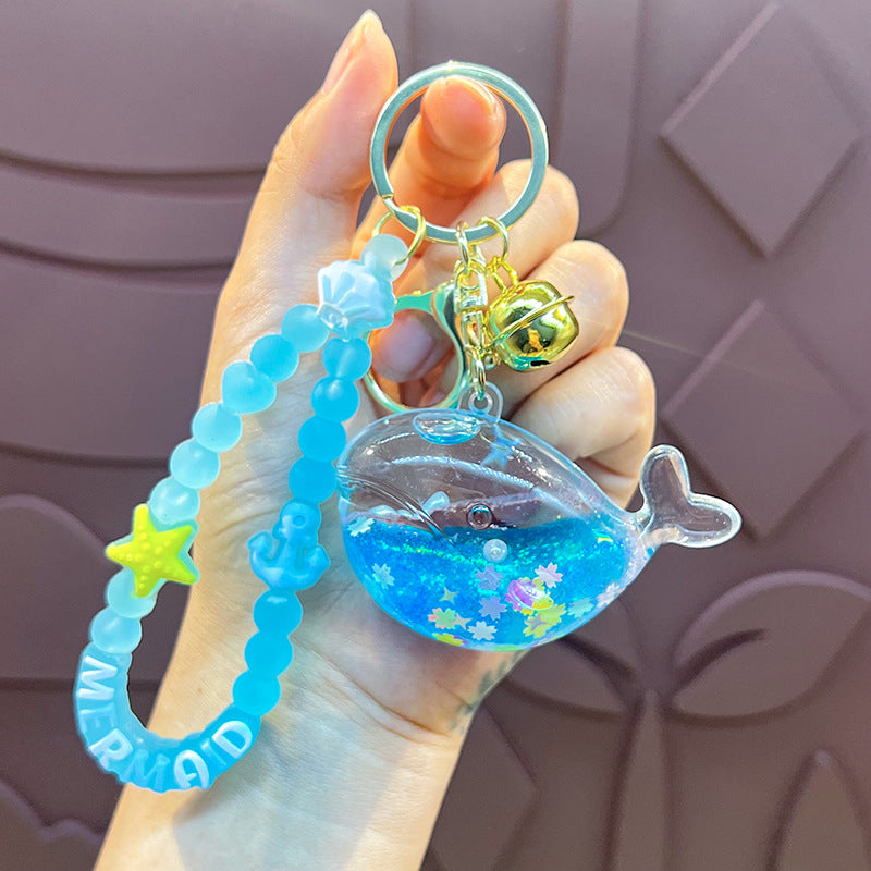 Wholesale Oil-filled Colorful Whale Keychain