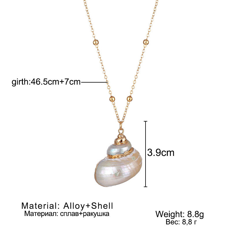 Wholesale Conch pearl necklace natural shell pattern pendant Bohemian