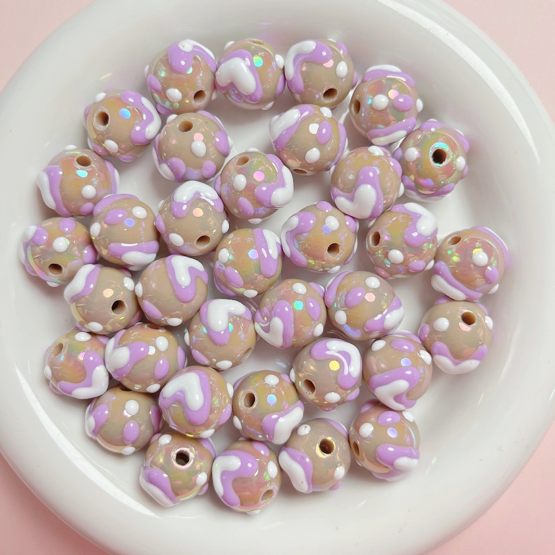 Wholesale Acrylic Hand Painted Cartoon Diy Beads