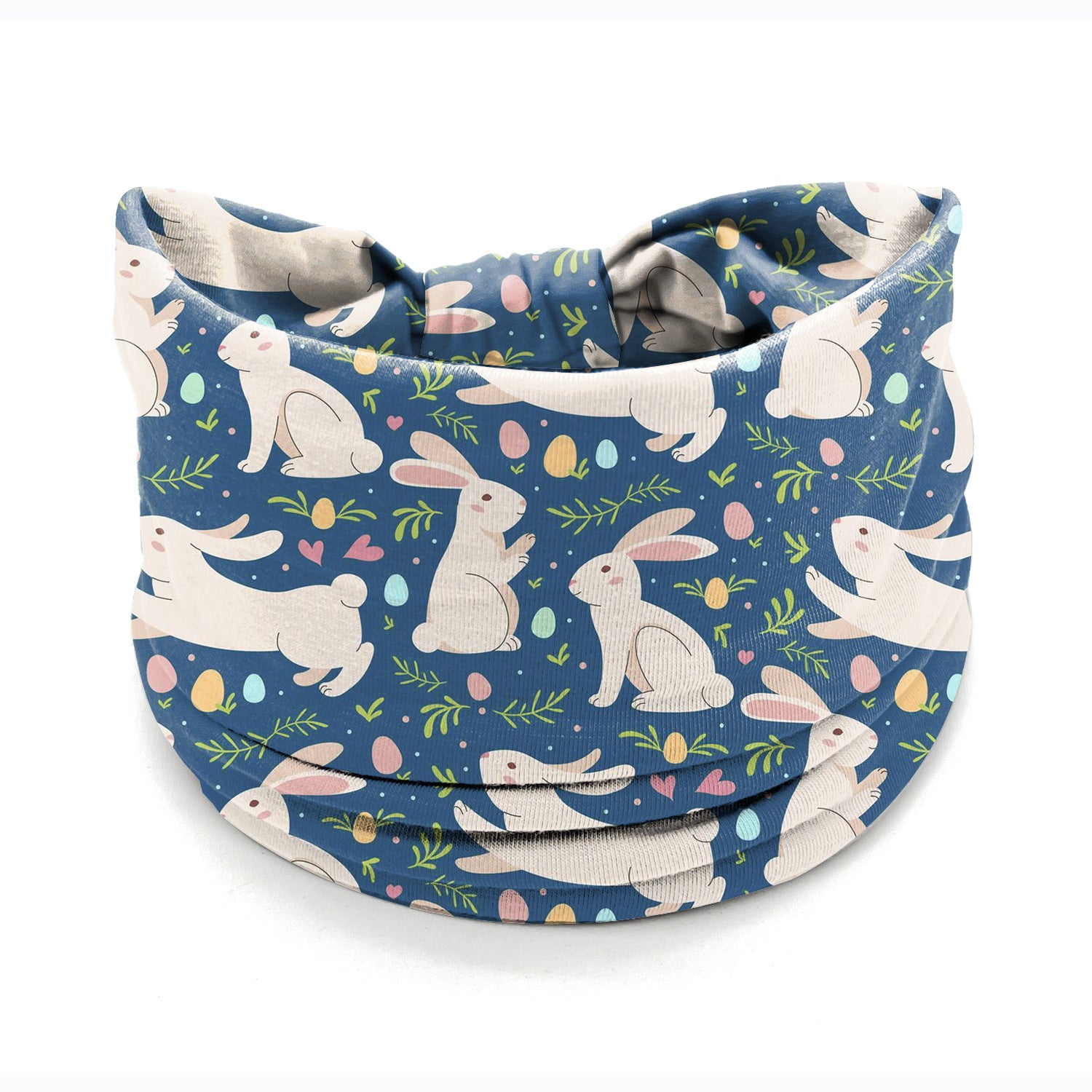 Wholesale Easter egg bunny print elastic wide edge knotted headband