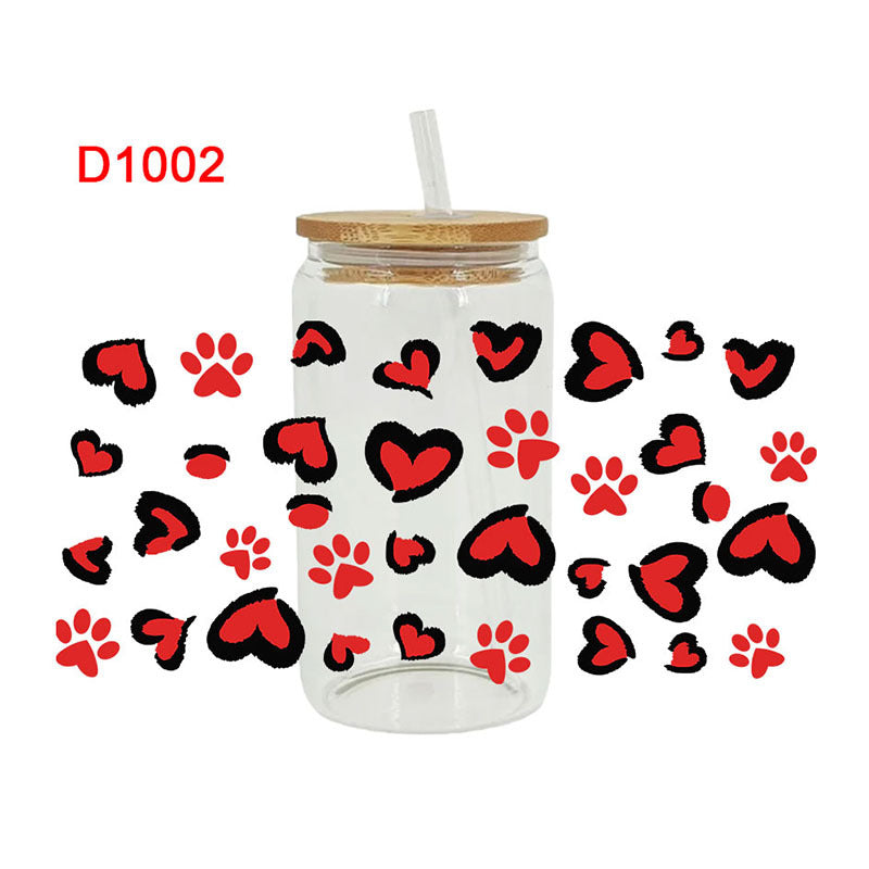 Wholesale Pink Love Valentine's Day 16oz Cup UV DTF Wraps