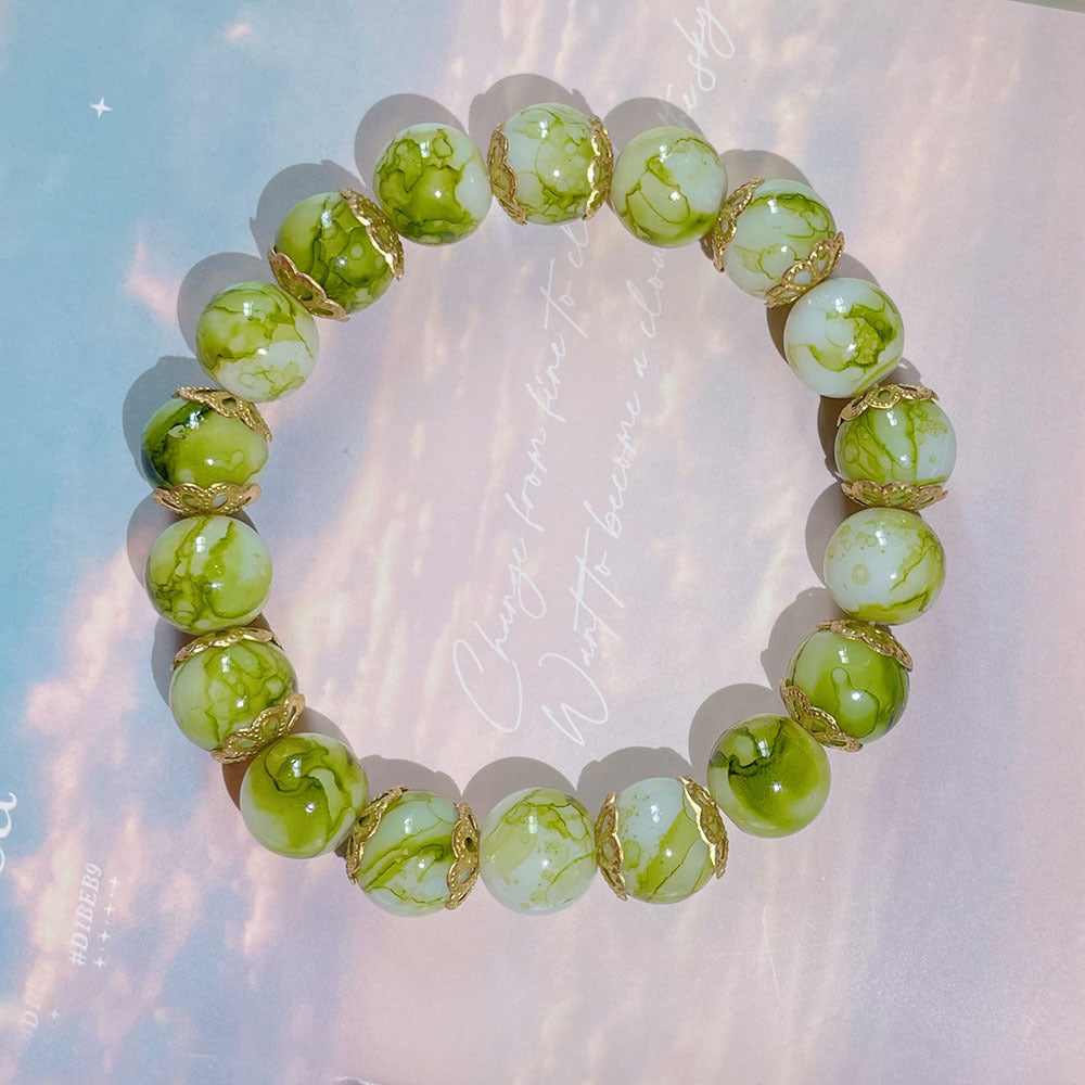 Peads de gradiente de color al por mayor pulsera de vidrio