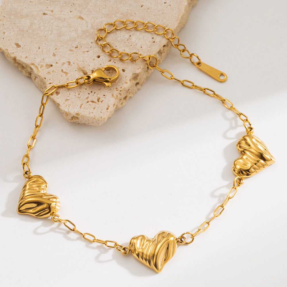 Wholesale titanium steel bracelet heart star pendant bracelet