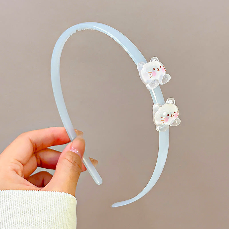 Wholesale Transparent jelly color headband cute cartoon headband with teeth non-slip