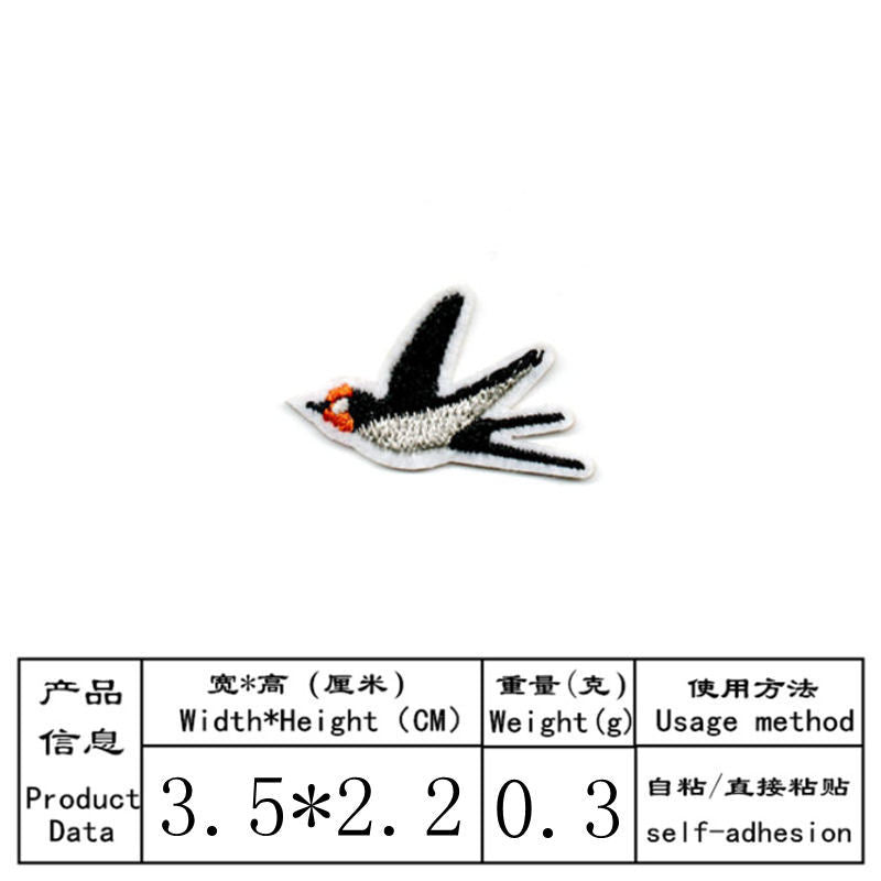 Wholesale Colorful bird embroidery DIY patches
