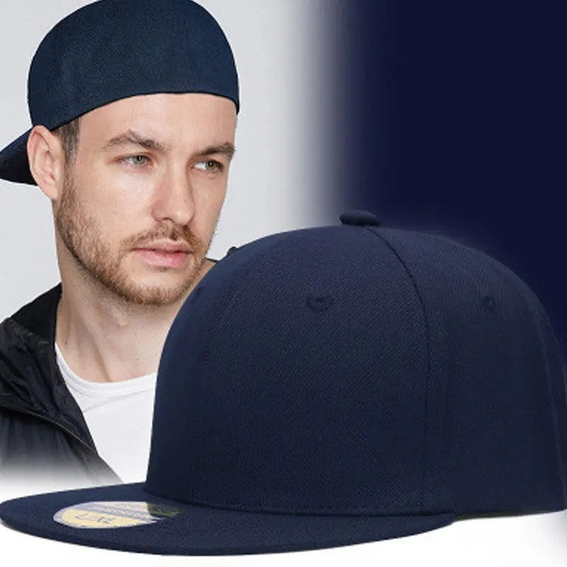 Wholesale Back Closure Full Wrap Fashion Solid Color Flat Brim Baseball Cap