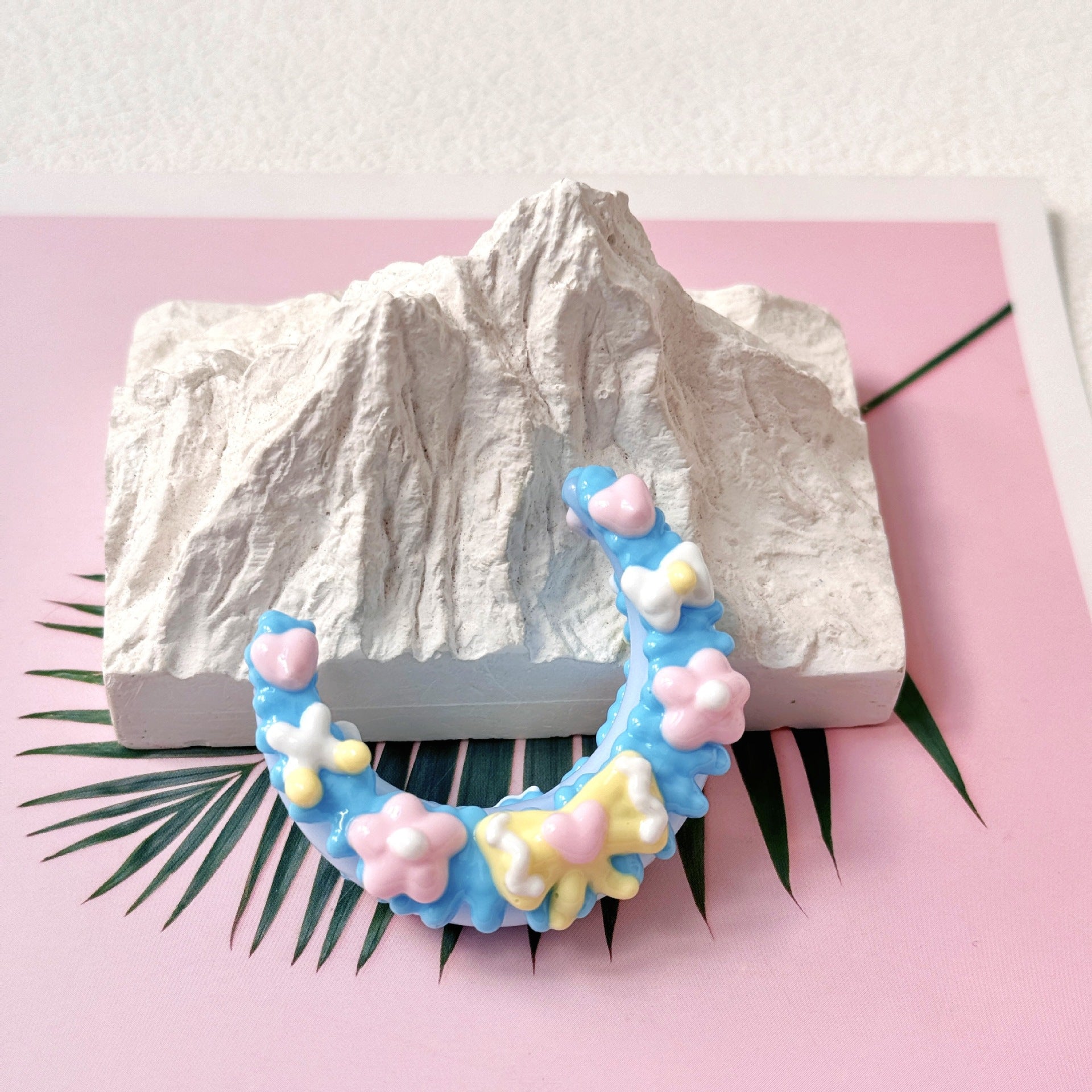 Wholesale 10pcs Cartoon bow moon hand painted beads beaded pen diy material mobile phone chain loose beads jewelry accessories