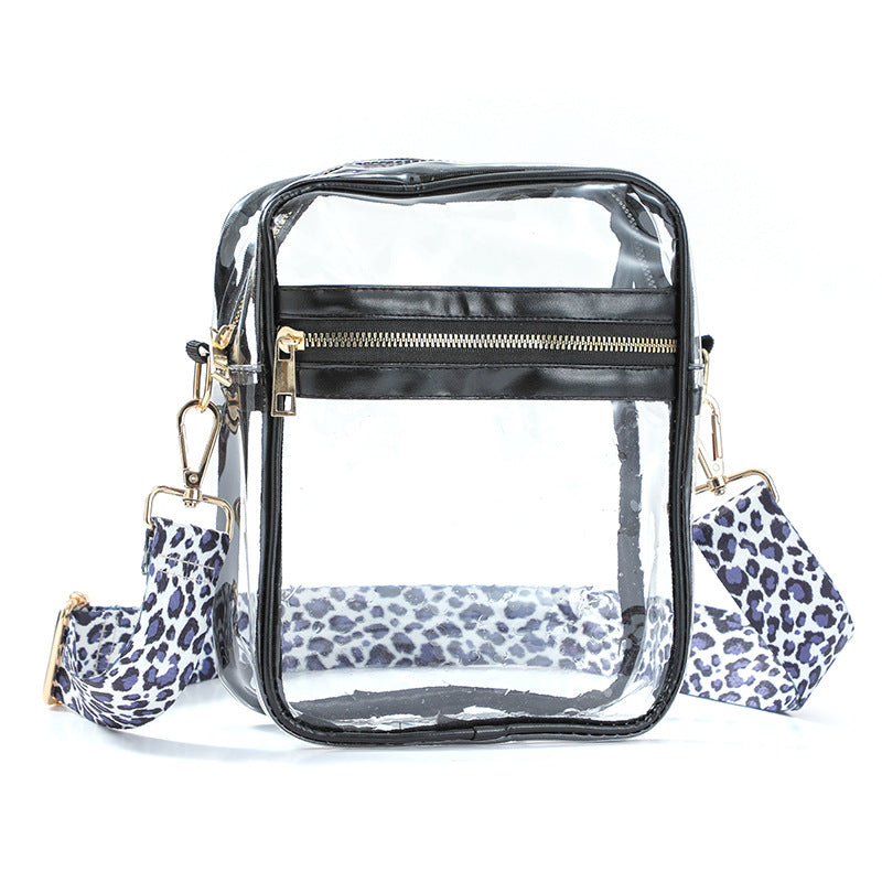 Wholesale Transparent PVC Leopard Print Western Style Single Shoulder Crossbody Bag