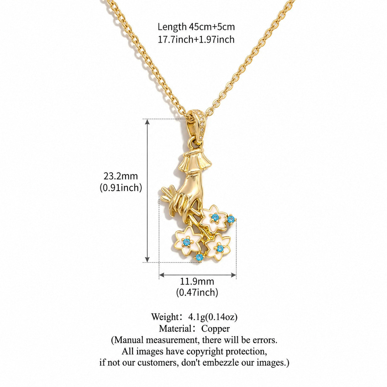 Wholesale Retro Carnation Pearl Enamel Pendant Necklace Colorful Zircon Copper Jewelry Accessory For Party Gift Resale