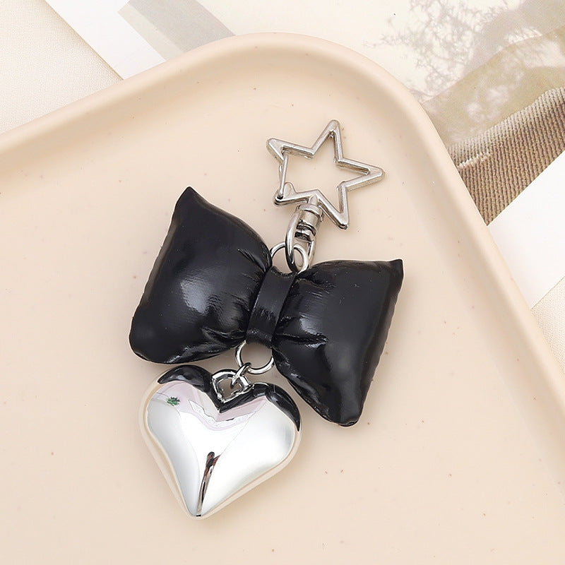 Wholesale New Cotton Leather Bow Mobile Phone Pendant High-end Sense Bag Keychain Hanging Women