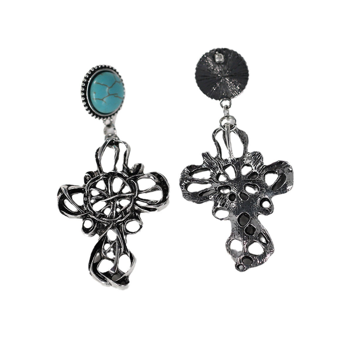 Wholesale Irregular Pleated Turquoise Earrings