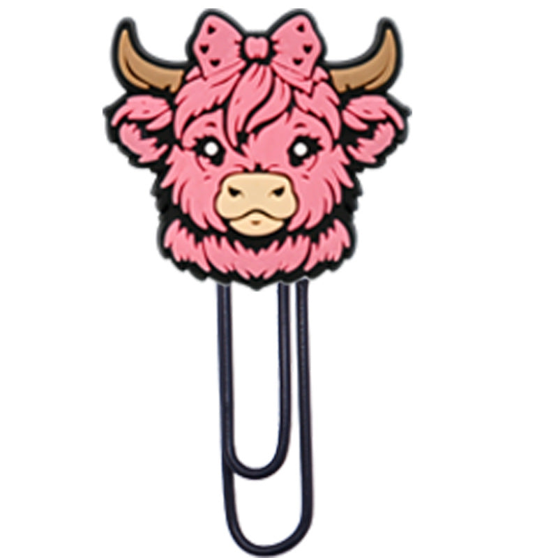 Wholesale  Random 50pcs/pack   Highland Cattle Yak Paper Clip Bookmark
