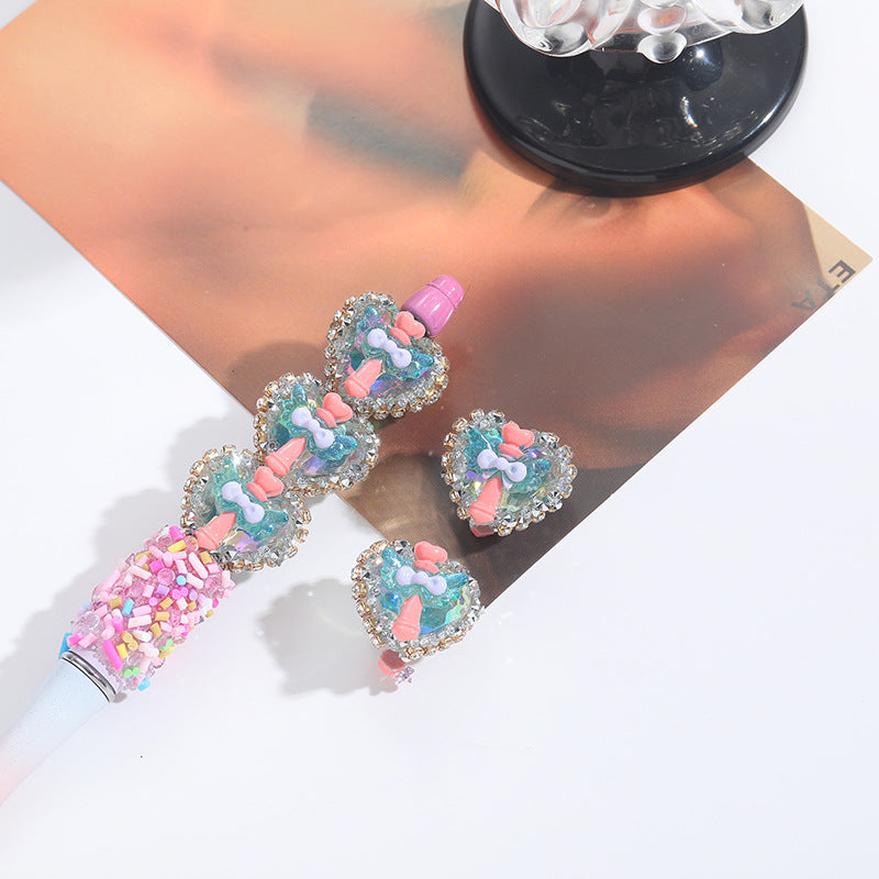 Wholesale 10pcs Magic Wand Full Diamond Love String Ballpoint Pen Beads