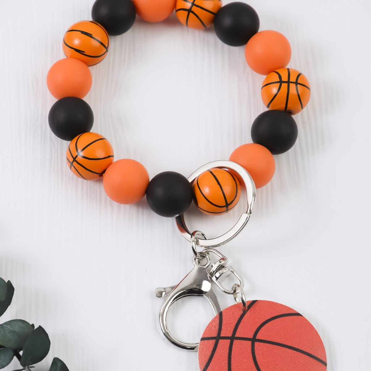 Wholesale Cartoon Sports Beaded Wristlet Keychains Basketball Football Volleyball Pendant