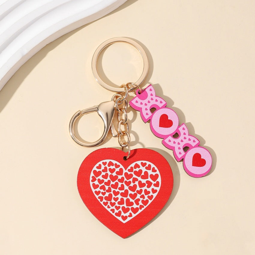 Wholesale Valentine's Day Pink Bow Love Keychain