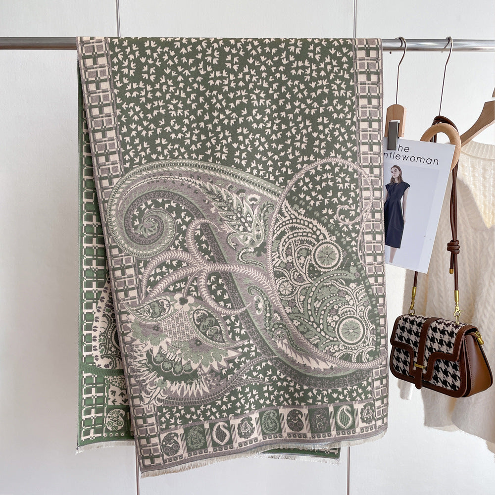 Wholesale Winter Cashmere Thickened Warm Tassel Scarves