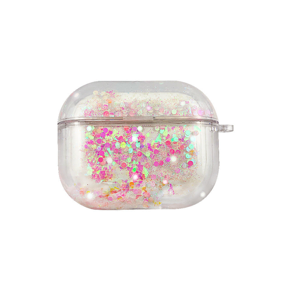 Wholesale Plastic Liquid Quicksand Earphone Case