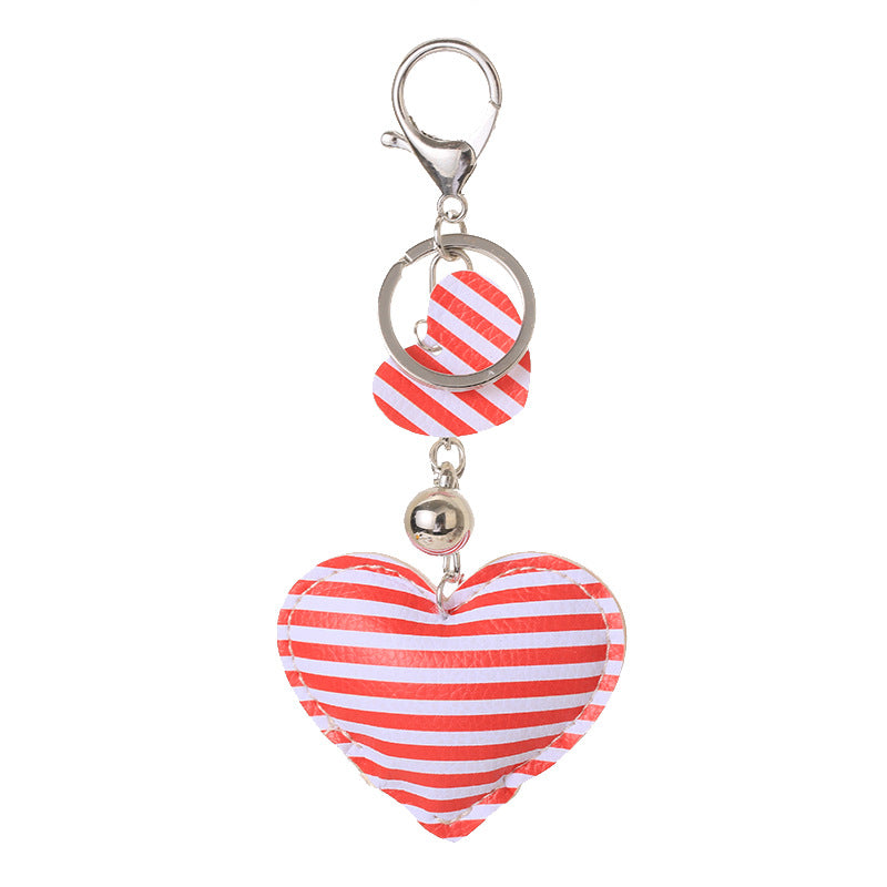 Keychain del día de la independencia del corazón de cuero al por mayor