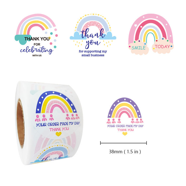 Wholesale Coated Paper Self-adhesive Round Bronzing Thank You Sticker