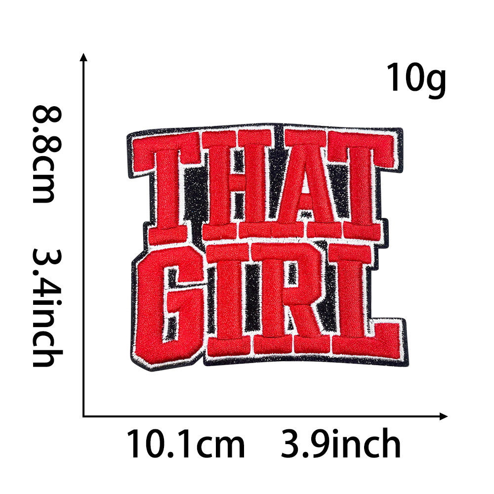 Wholesale Funny Black Girl Pajama Embroidered Patch Sequin Iron On Adhesive Back For Coat Decoration