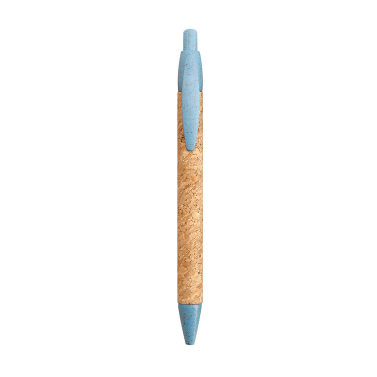 Wholesale of New Environmentally Friendly and Biodegradable Wheat Straw Straw Pen Pattern Paper Tube Cork Ballpoint Pen