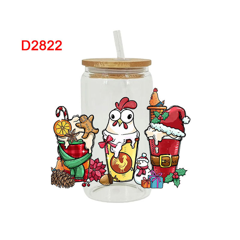 Wholesale Christmas Cartoon Series 16oz Cup UV DTF Wraps