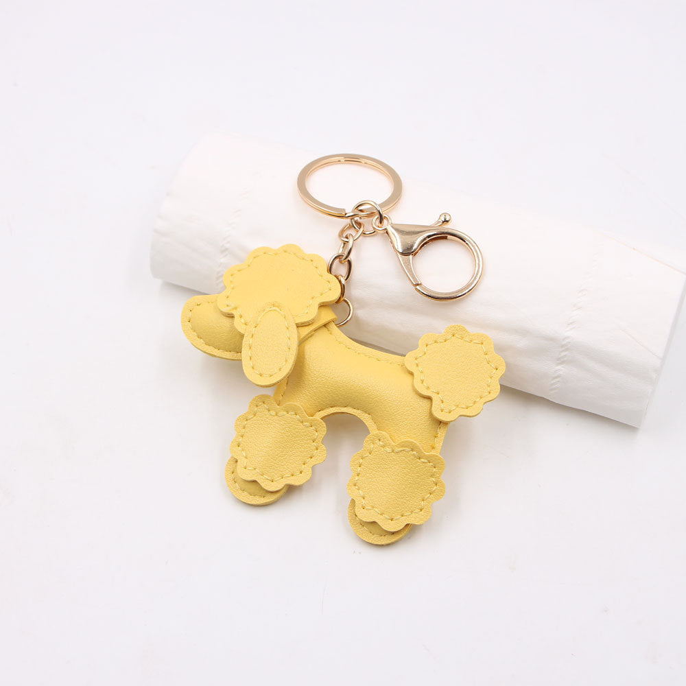 Wholesale White Faux Leather  Dog Keychain Pendant Car Key Accessory And Bag Charm Fashion Gift