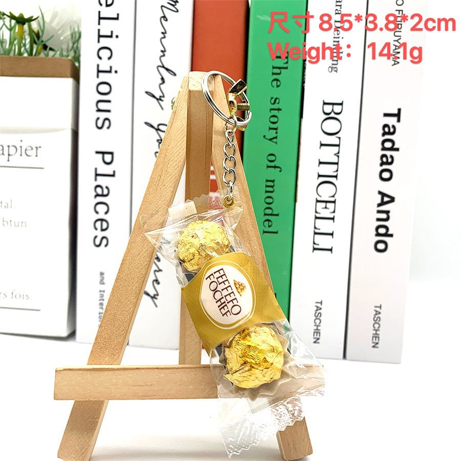 Wholesale Simulation Food Play Sands Chocolate Keychain