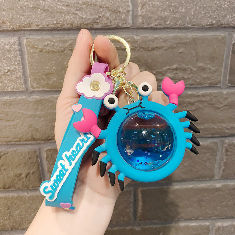 Llavero flotante de cangrejo de petróleo acrílico de aceite acrílico al por mayor