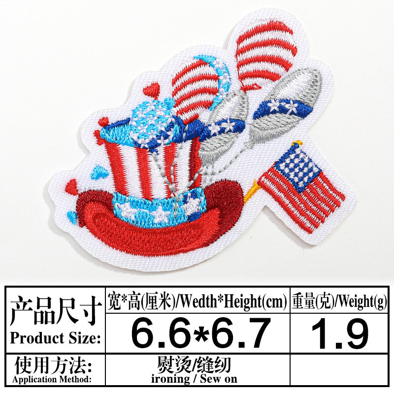 Wholesale Independence Day flag colorful and diverse embroidery DIY patches