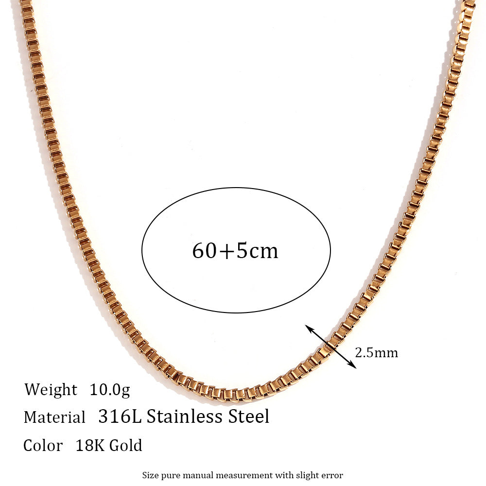 Wholesale blade chain box Stainless Steel Necklace
