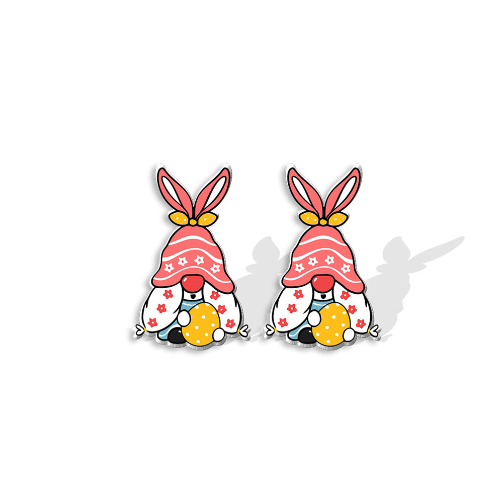 Wholesale Easter Dwarf Rabbit Carrots Plastic Earrings