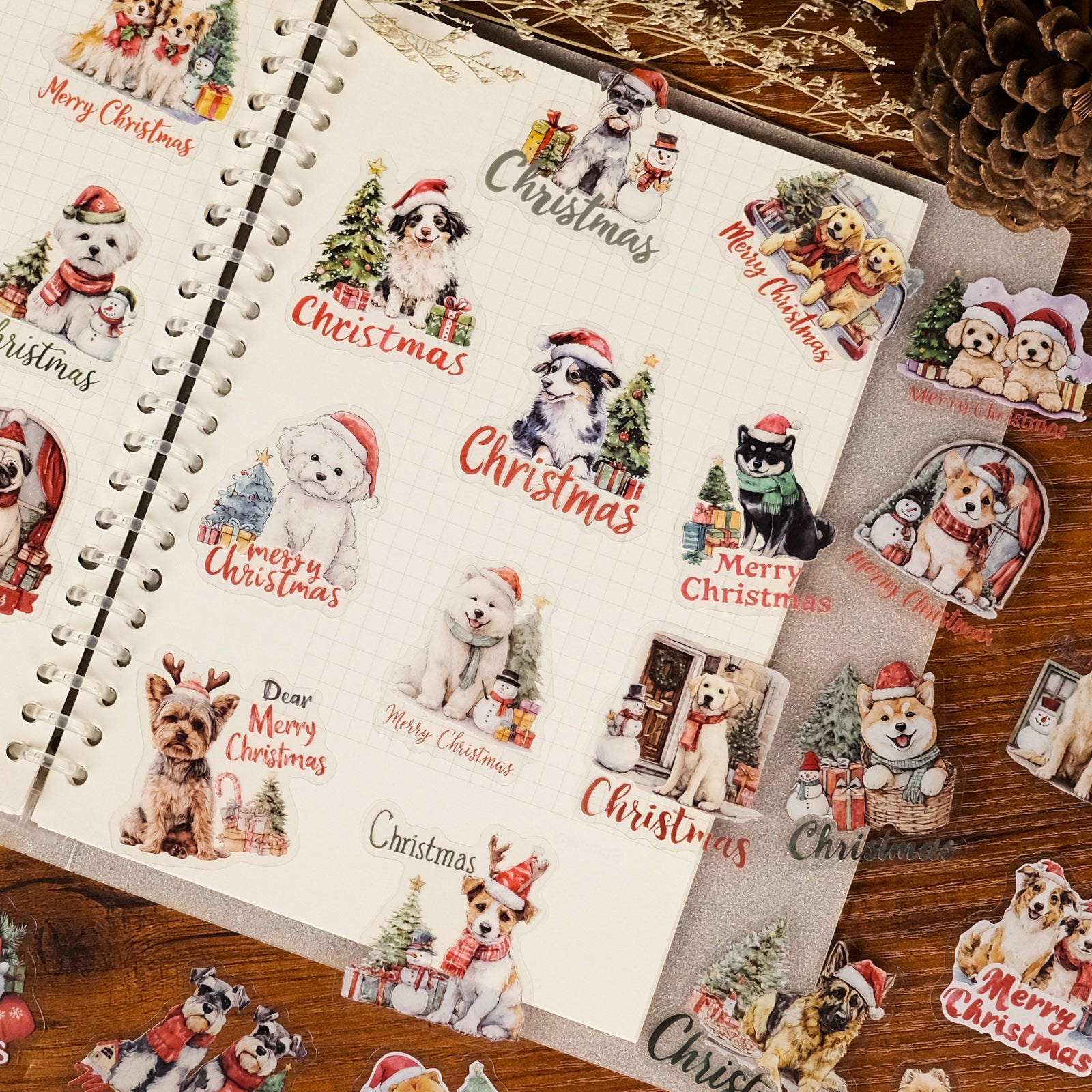 Wholesale 56pcs Christmas dog cartoon stickers