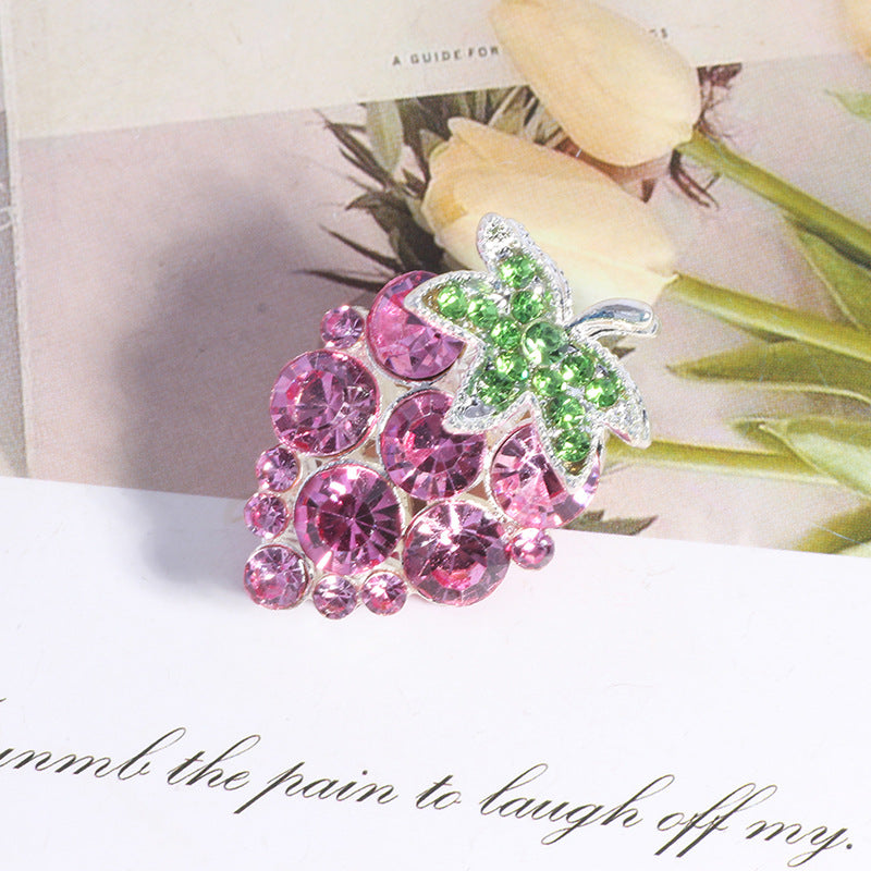 Wholesale Colorful grape full diamond can wear straight hole loose beads DIY mobile phone key chain