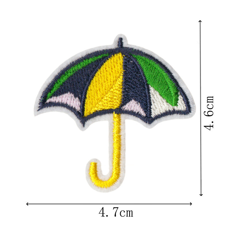 Wholesale Colorful Umbrella Design Embroidered Patches 9 Piece Set Stylish Summer Fashion Accessory Boutique Gift