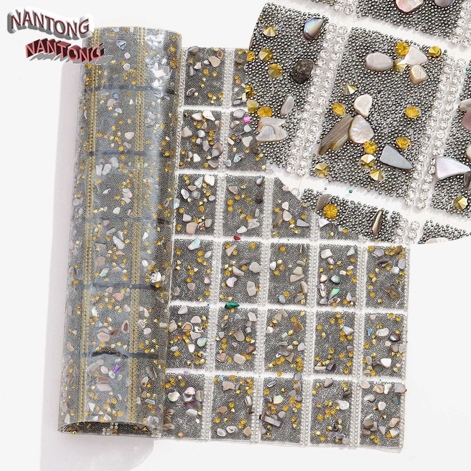 Wholesale Pointed bottom rhinestone with colored gravel hot melt adhesive double-sided square diamond piece Can Diy 84pcs Pens