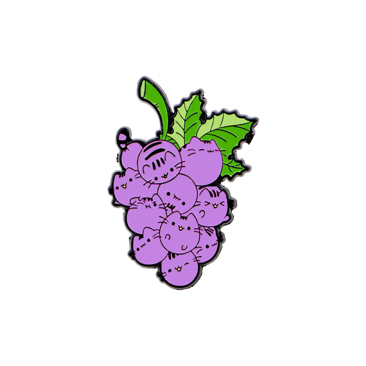 Wholesale Cartoon grape cat brooch cartoon metal badge