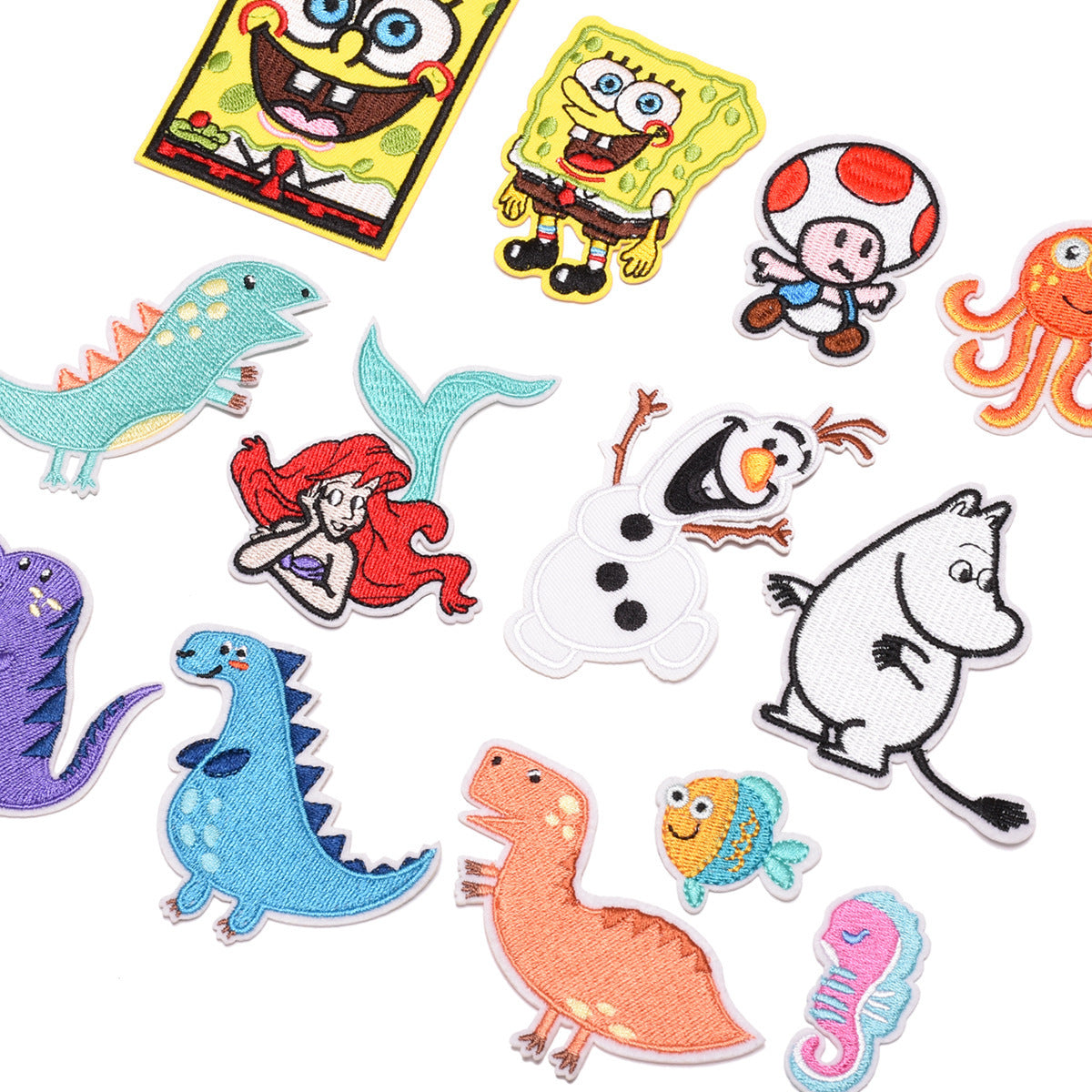 Wholesale Dinosaur Baby Patches Set Cartoon Iron On Embroidery Cloth Patches For Clothing Fashion Accessory For Boutique Resale Gift