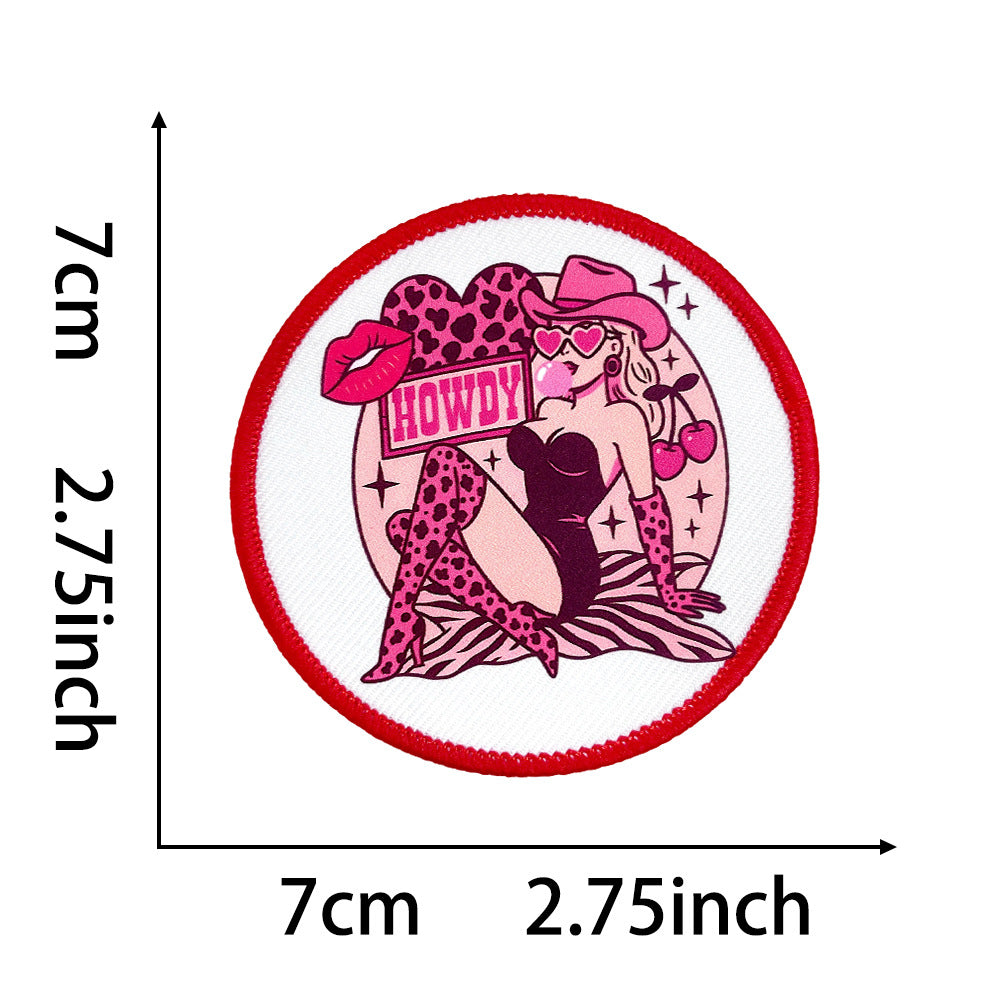 Wholesale Trendy Round Embroidered Patches With Fun Beach Skull Coffee Mom Themes Iron On DIY Appliques For Clothing And Bags Fashion Accessory