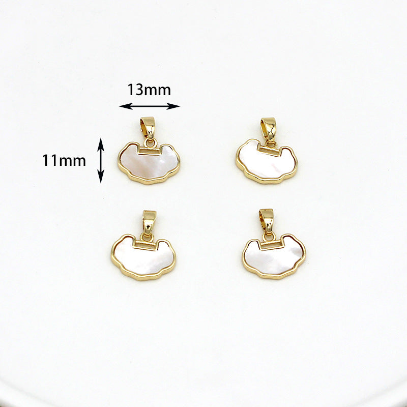 Wholesale Copper Plated 18K True Gold White Seashell DIY Jewelry Accessories