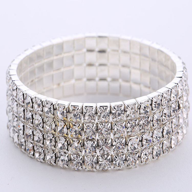 Wholesale Shiny Crystal Stretch Single Row Multi Row Bracelet