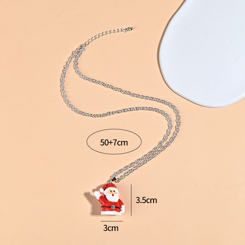 Wholesale Christmas Santa Claus Copper Necklace