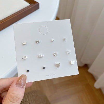 Wholesale S925 Silver Needle Small Earrings Set