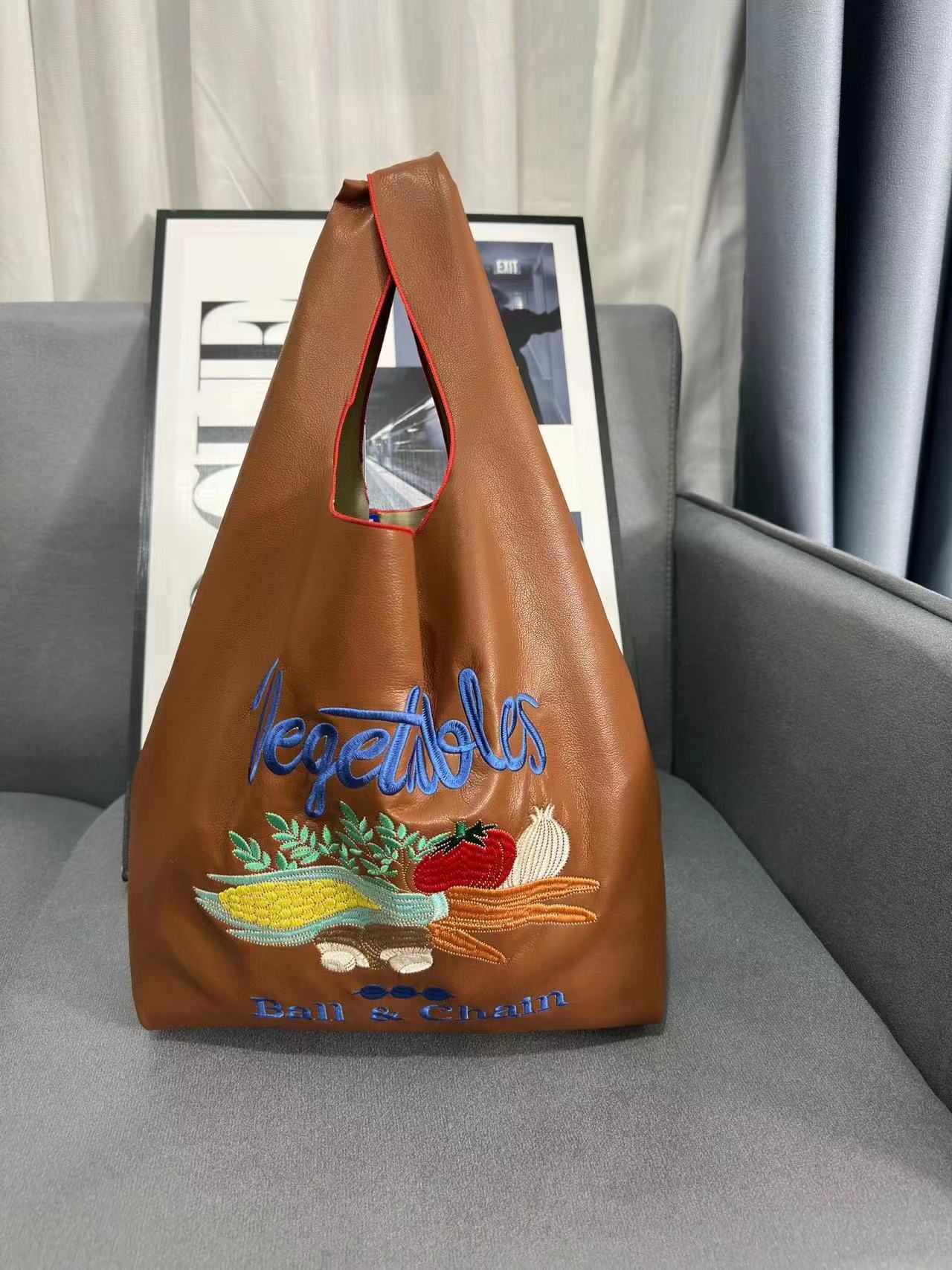 Wholesale Winter Leather Embroidered Shopping Bag Shoulder Bag