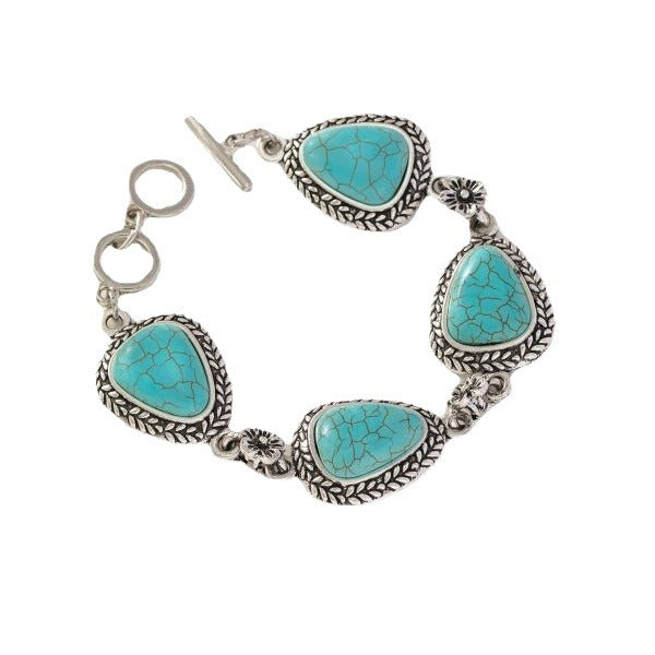 Wholesale Bohemian T-shaped pattern turquoise eco-friendly bracelet