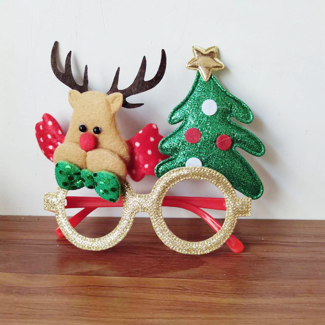 Wholesale Christmas Party Cartoon Santa Claus Snowman Glasses Non Woven Earrings